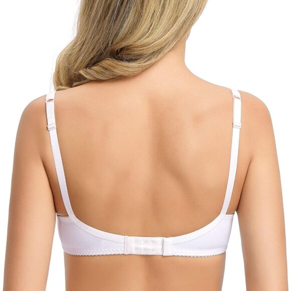 Women's White Sexy Lace Bra Non Padded Underwire Unlined Bra Full Coverage - Picture 4 of 6